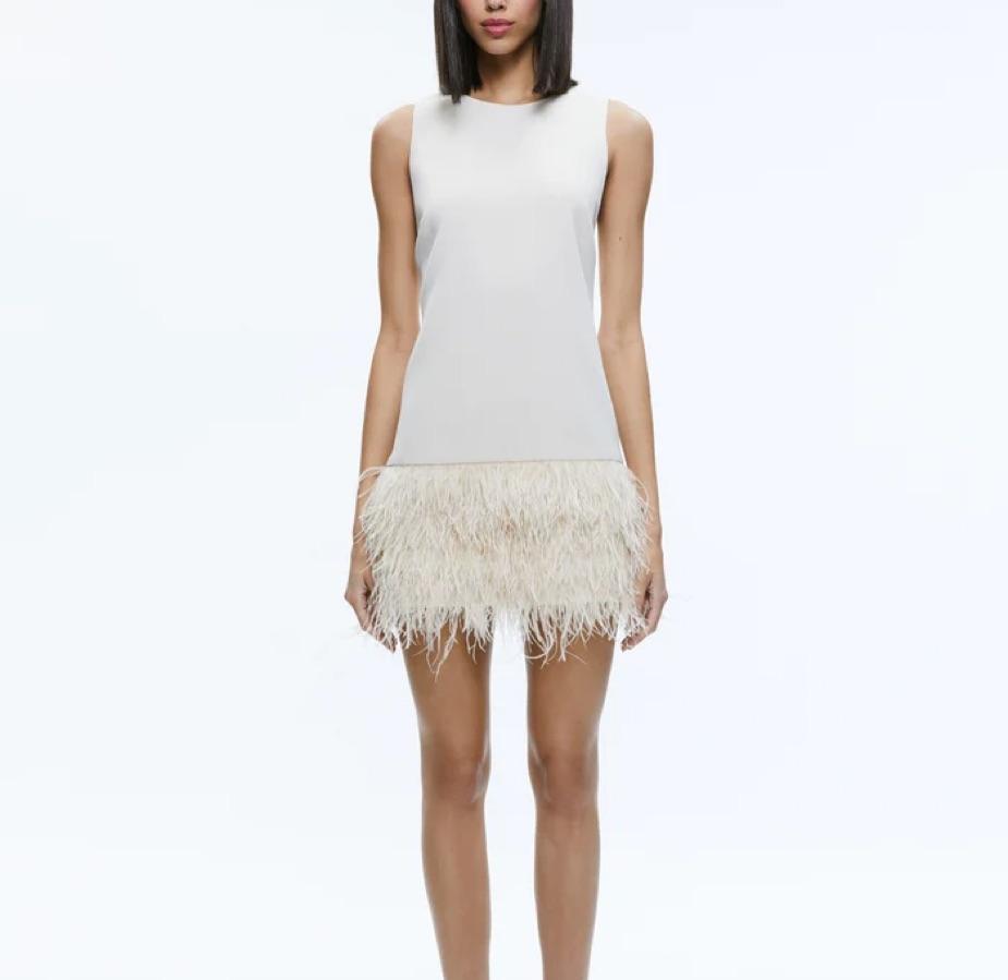 Alice and Olivia feather trim dress — photo 3 of 4