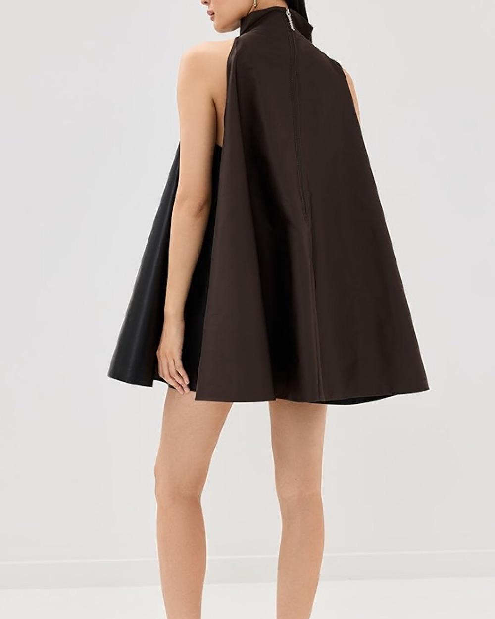 Black A-Line Leather Halter Dress — photo 3 of 6