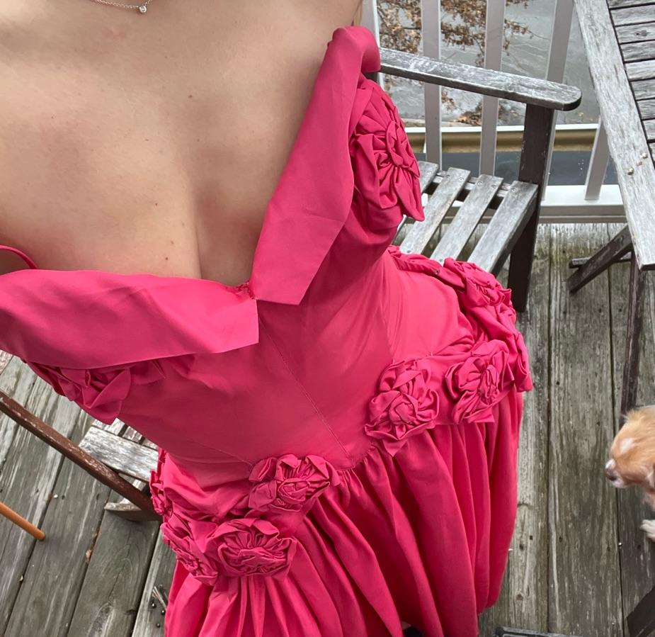 Vintage pink rosette gown — photo 5 of 5