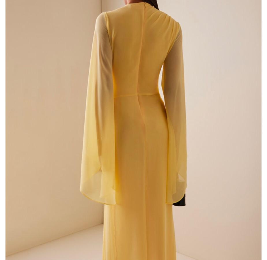 De La Vali Yellow Chiffon Maxi — photo 4 of 5