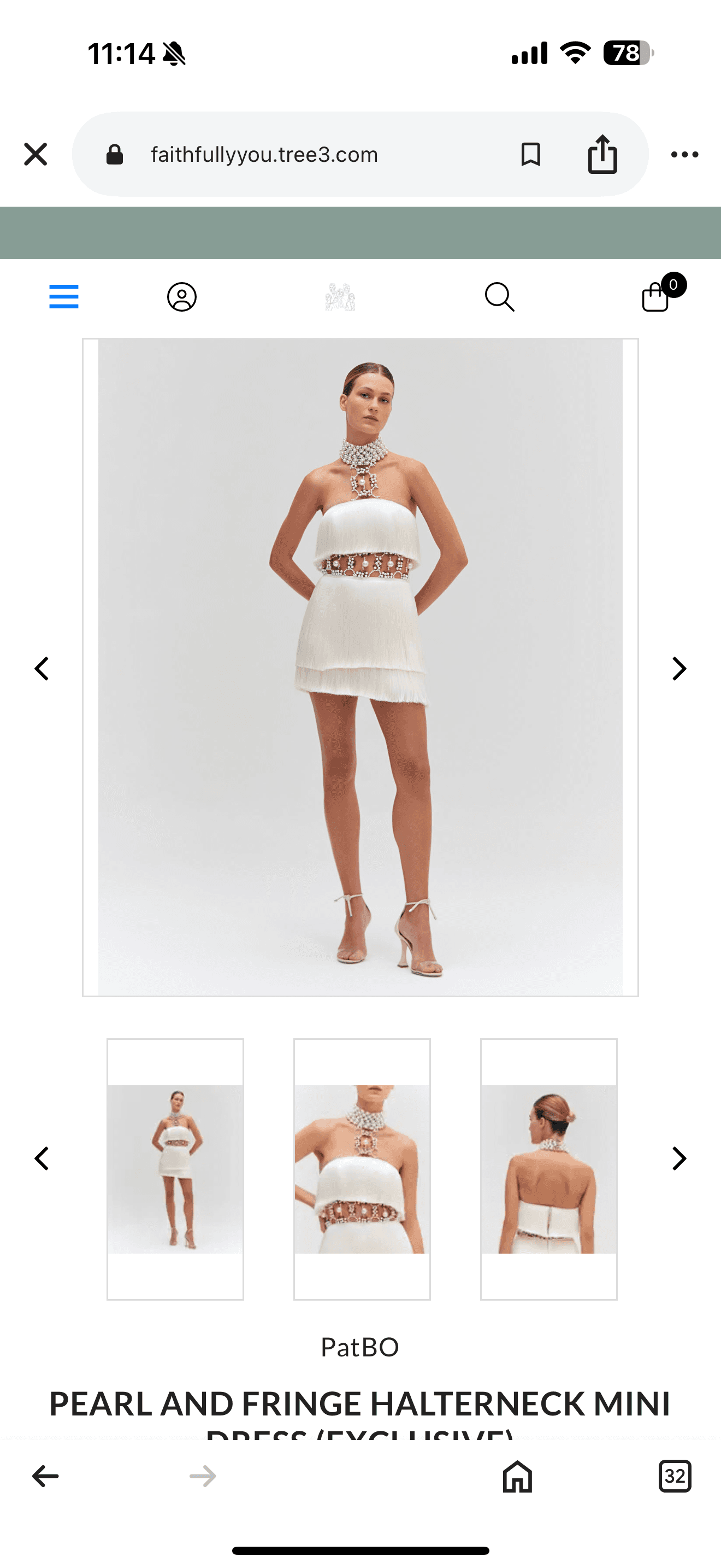 PatBo Pearl Fringe Halter Mini Dress — photo 4 of 5