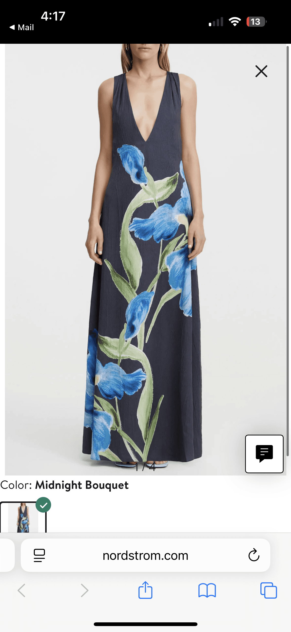 Merida Floral Print Plunge Neck Gown — photo 2 of 4