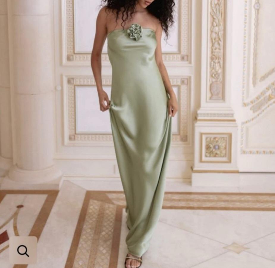 WeWoreWhat green silk dress — photo 2 of 5