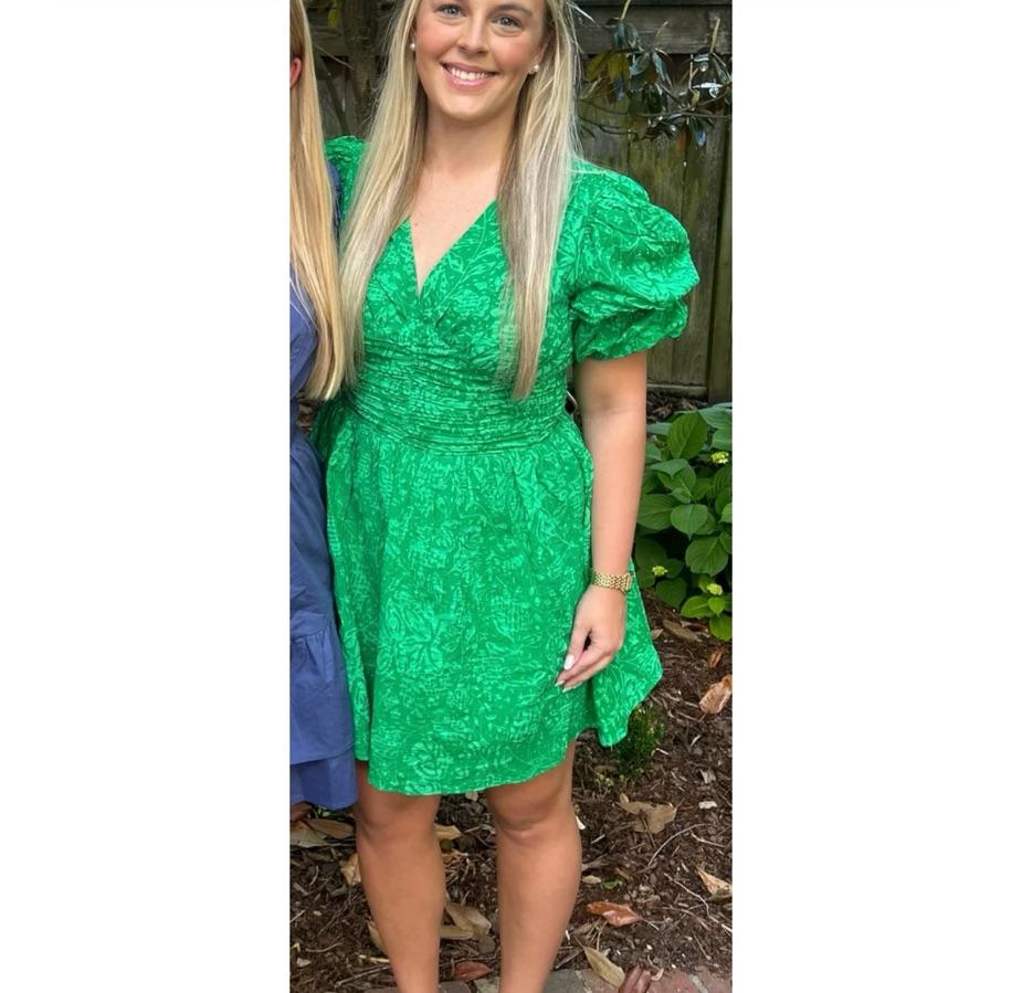 green puff sleeve mini — photo 3 of 3