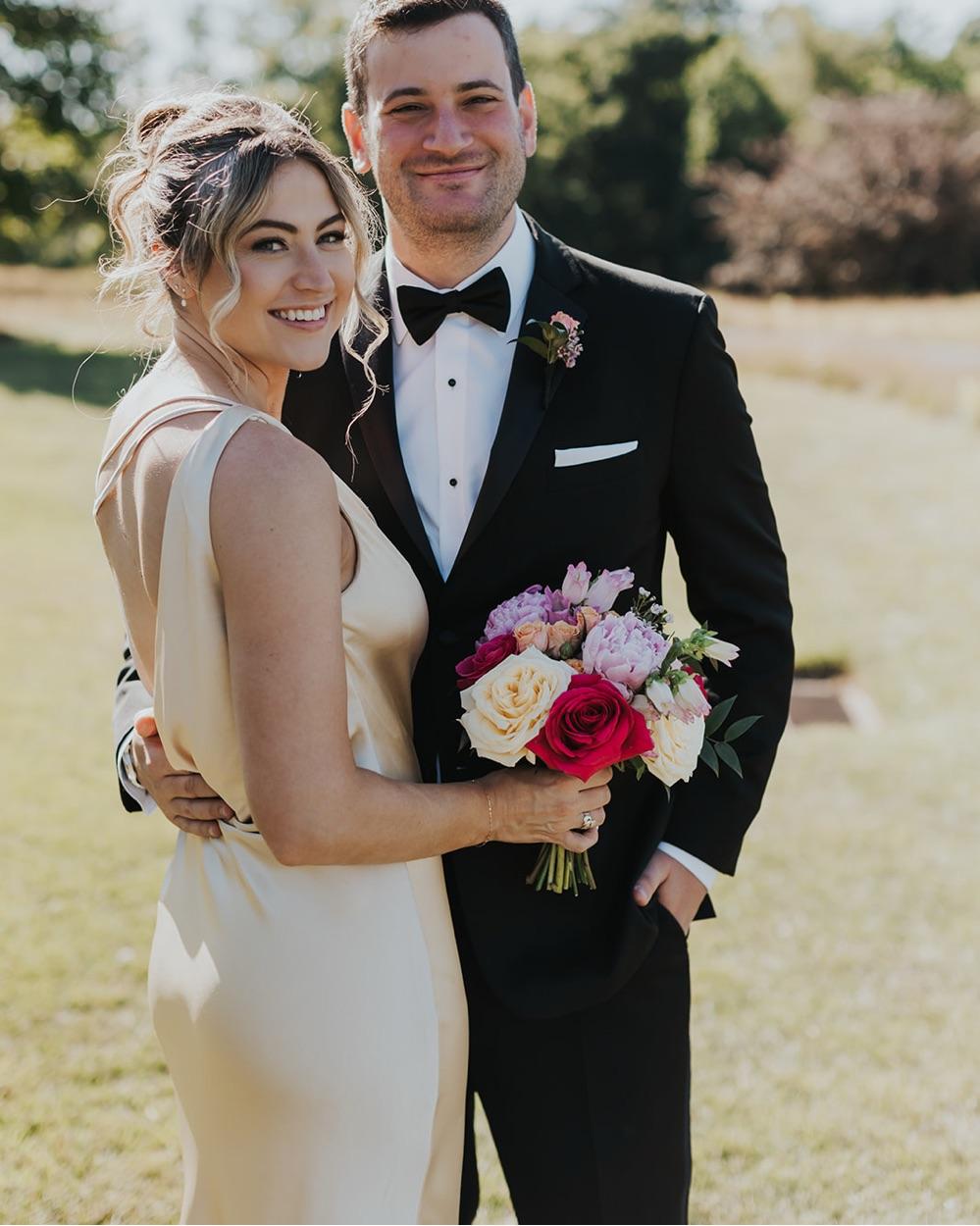 Champagne Satin Dress — photo 3 of 4