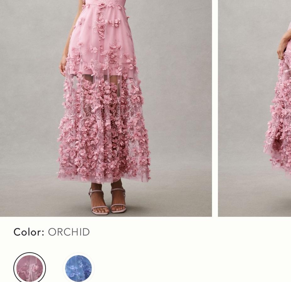 Helsi Audrey square neck floral appliqué sheer midi dress  — photo 2 of 2