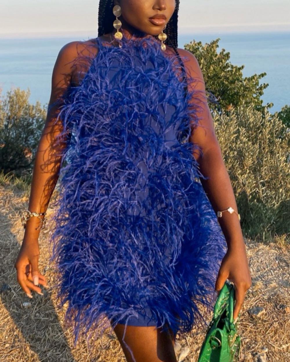 Cult Gaia Shannon Feather Dress — photo 3 of 5
