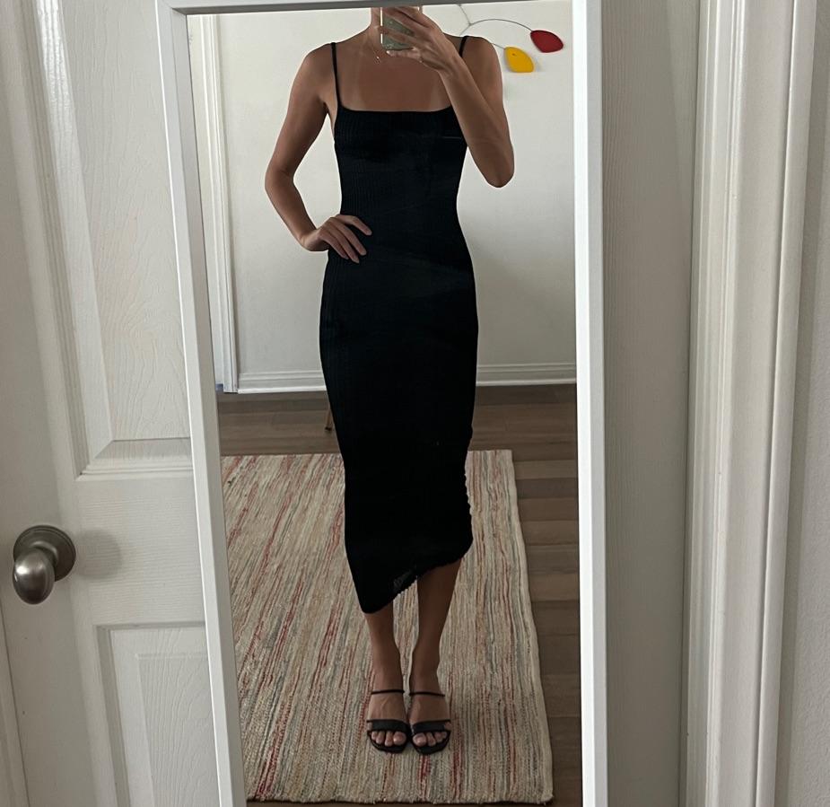 A. Roege Hove Black ruched dress
