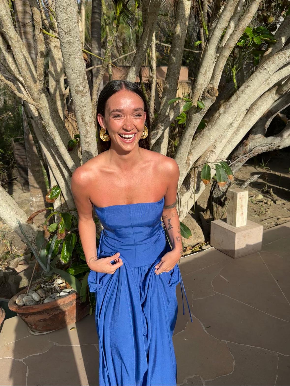Strapless Blue Maxi Dress — photo 2 of 4