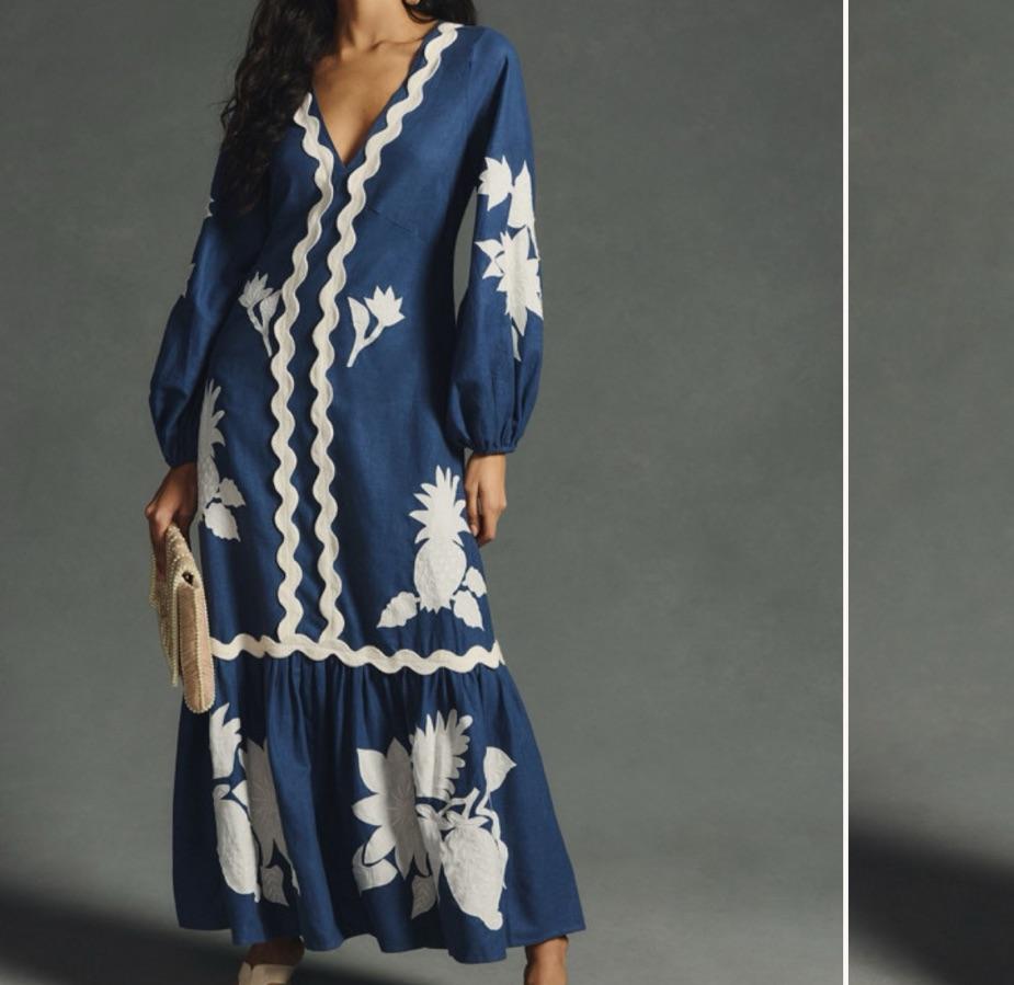 Embroidered maxi dress — photo 3 of 4