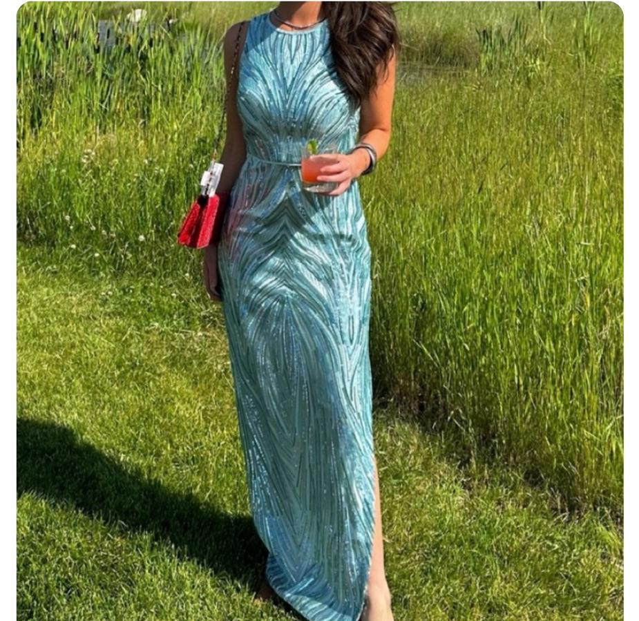 Sequin gown Aqua  — photo 2 of 4