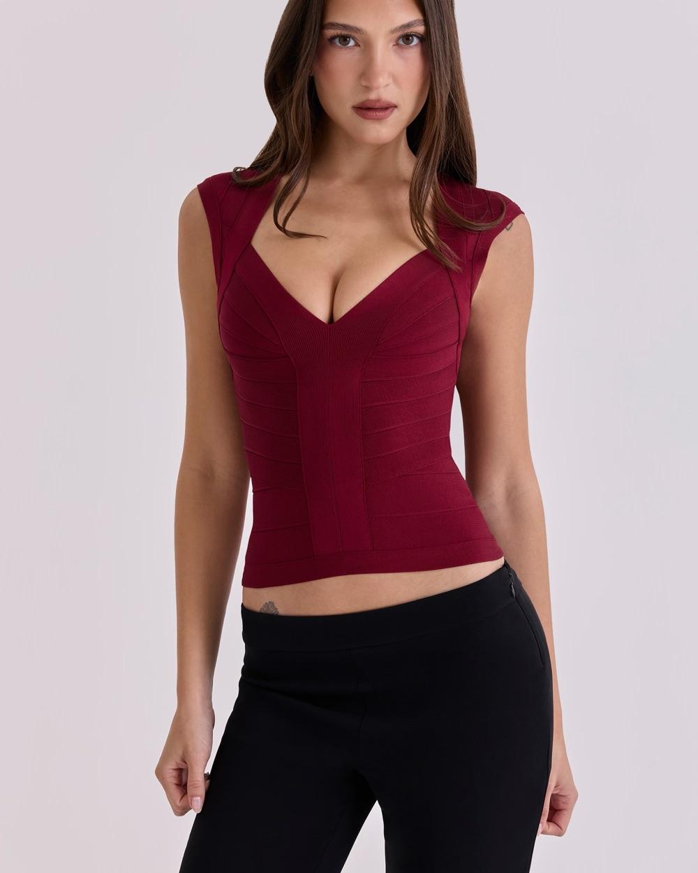 House of CB wine bandage top  — photo 3 of 5
