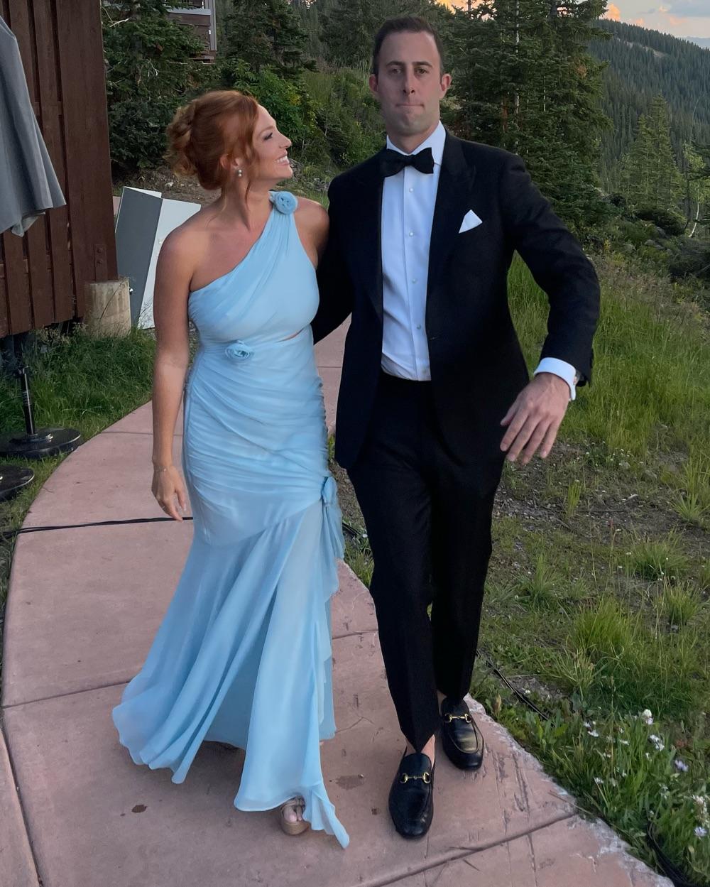 Cinq a Sept One-Shoulder Blue Gown