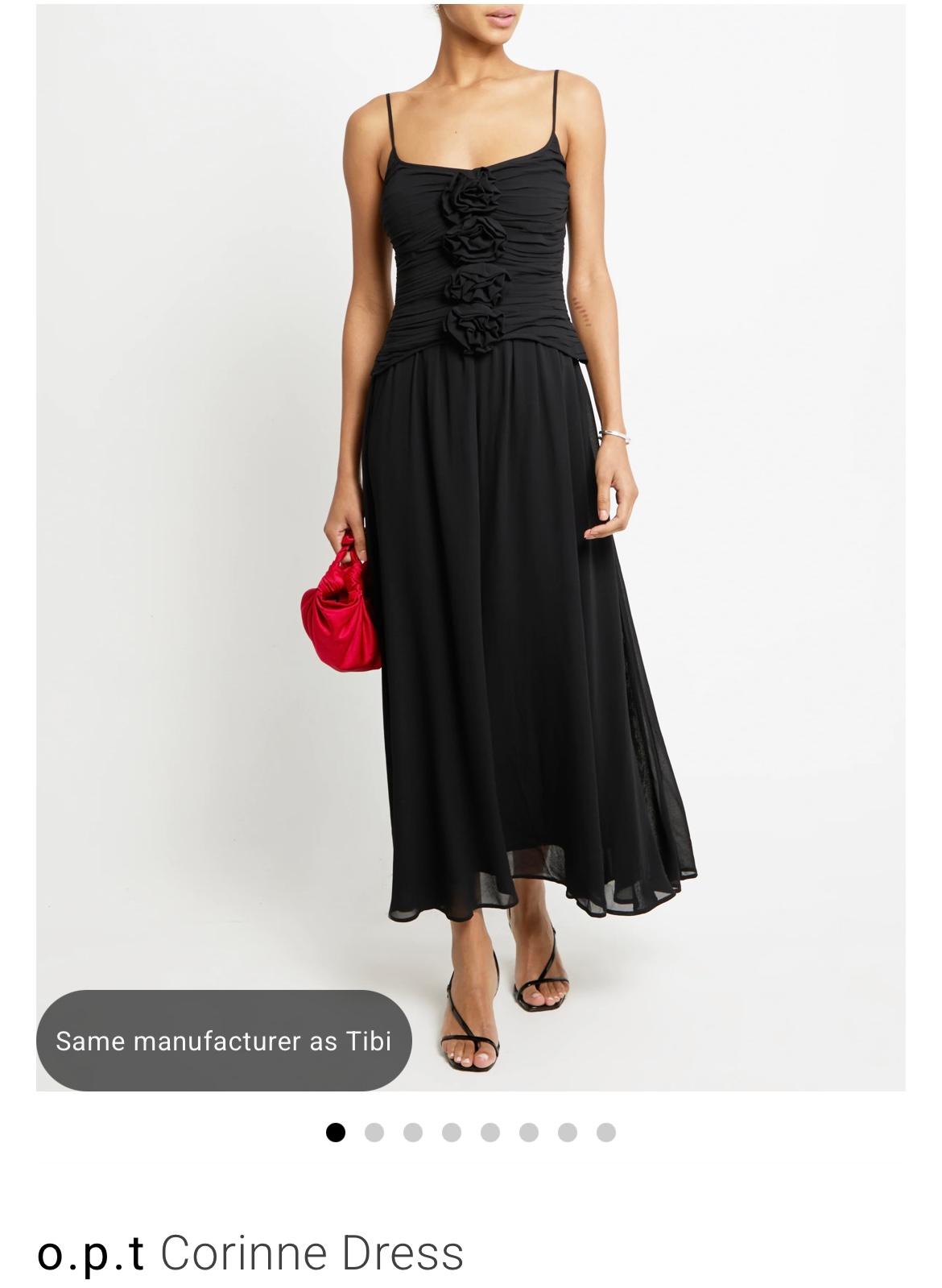 Black Ruffled Midi Dress