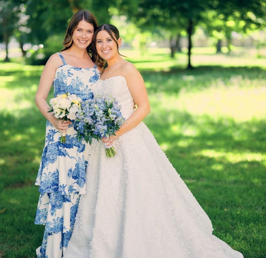 Mestiza Blue and White Gown  — photo 3 of 3