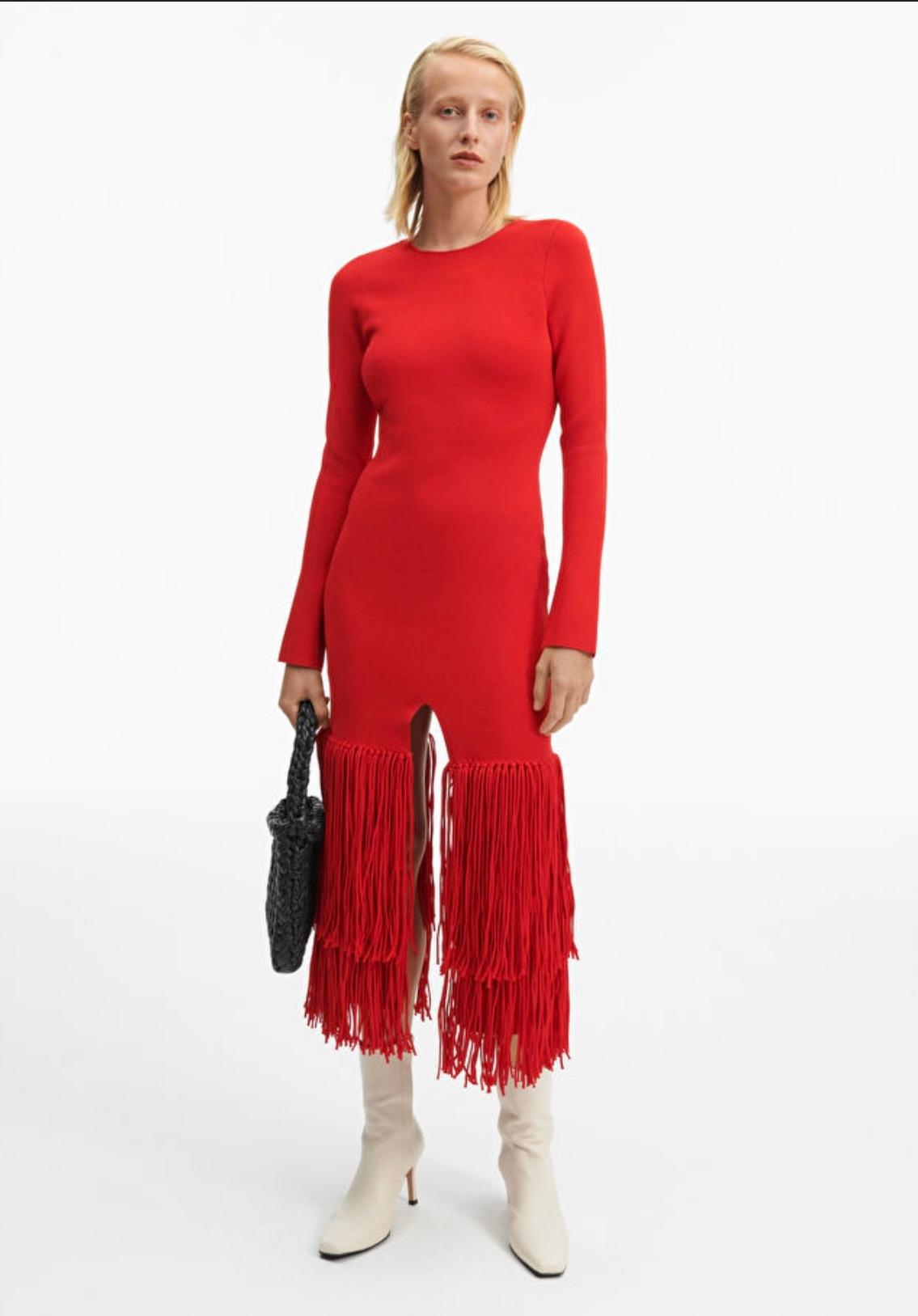 A.W.A.K.E MODE Red fringe Maxi