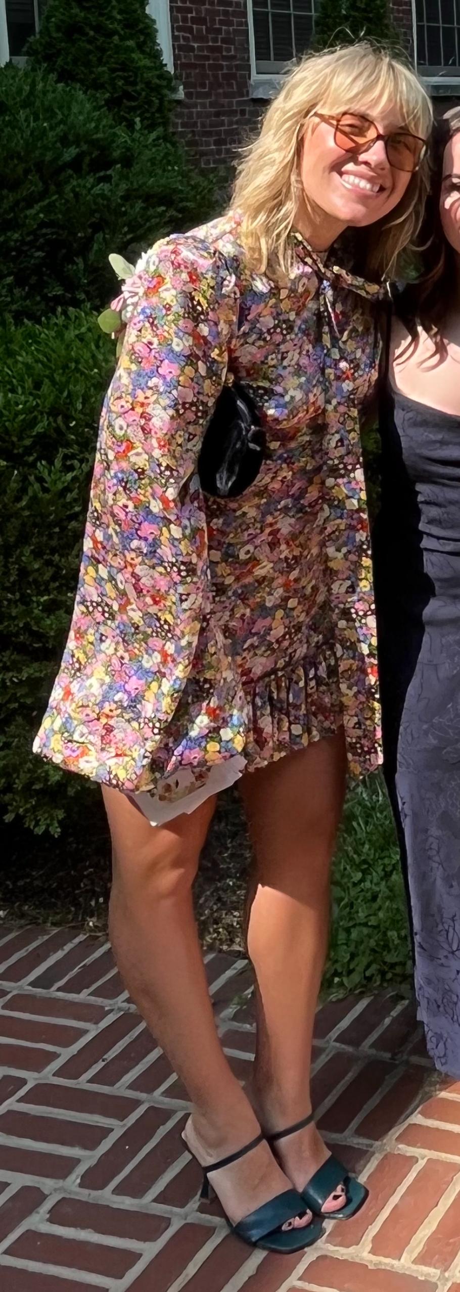 Ruffled Floral Print Silk Mini  — photo 2 of 3