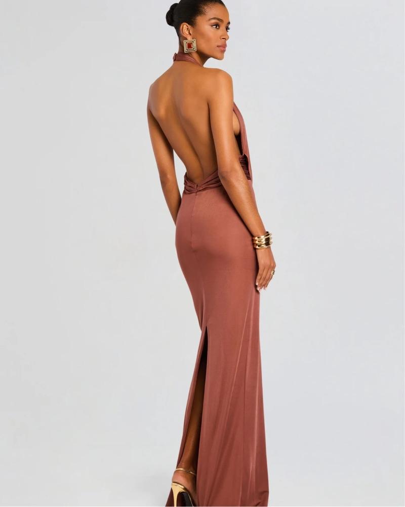 Sleek Halter Maxi Dress — photo 3 of 4