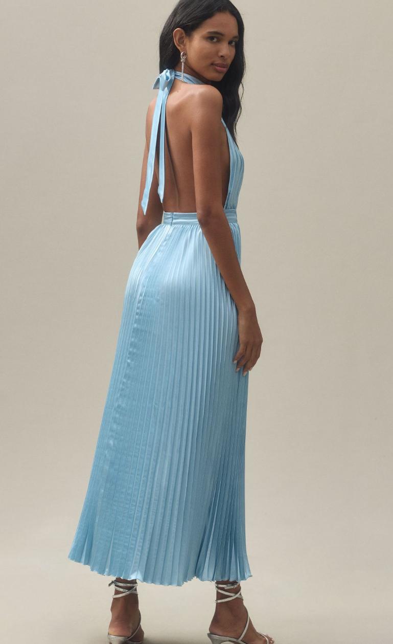Pleated Halter Dress — photo 3 of 4