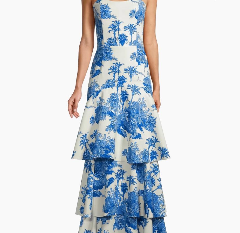 Mestiza Blue and White Gown  — photo 1 of 3