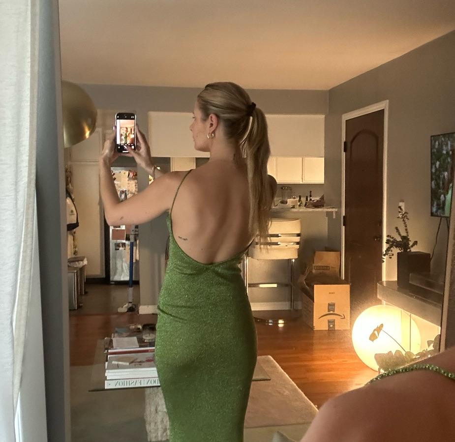 Green knitted lurex gown  — photo 3 of 5