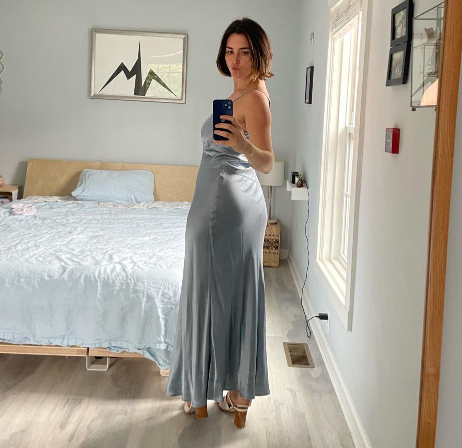Ella Satin Dress -Blue Satin — photo 3 of 3
