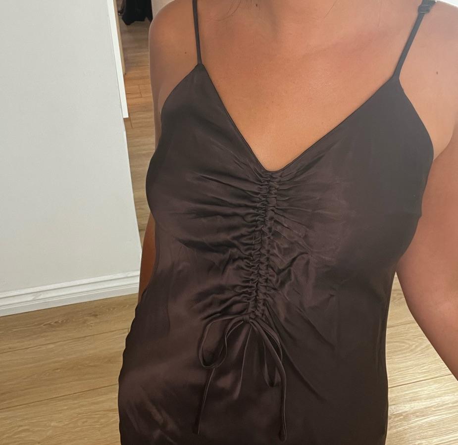 Zara Chocolate Brown silk slip  — photo 2 of 3