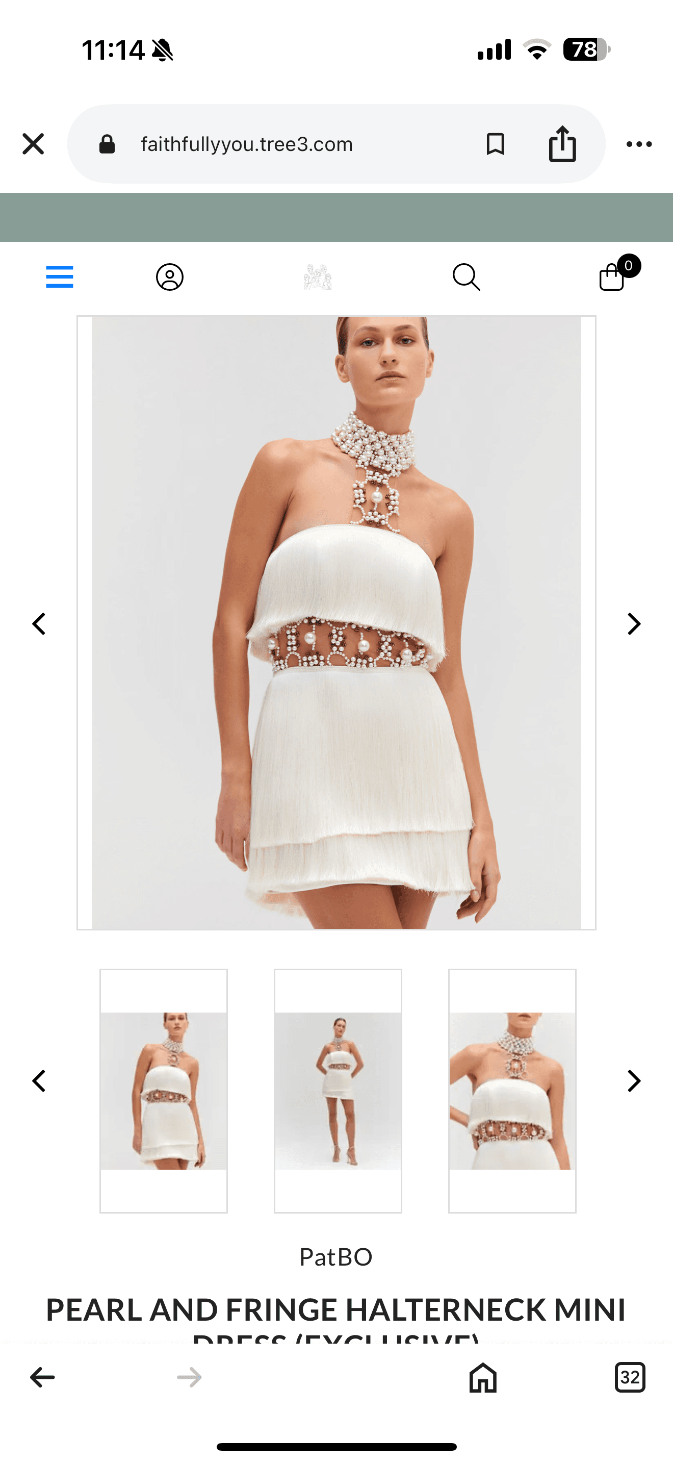 PatBo Pearl Fringe Halter Mini Dress — photo 2 of 5