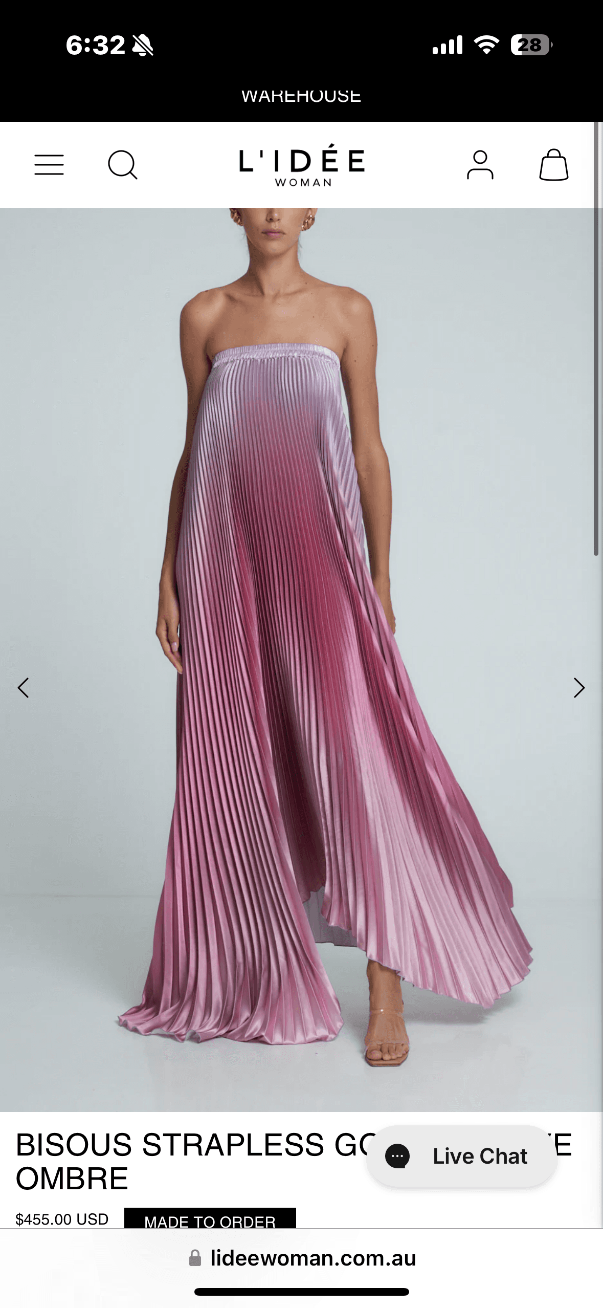 L’IDEÉ Bisous Ombre Pleated Gown — photo 2 of 3