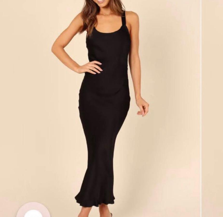 Petal & Pup Black Silky Dress