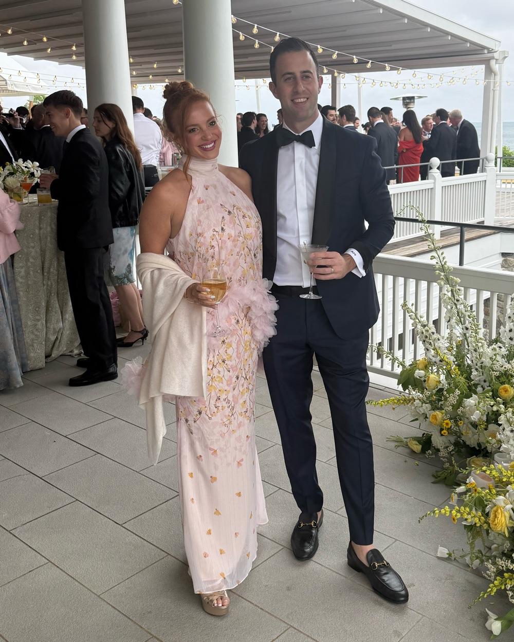 Elliat Floral Pink Halter Gown — photo 3 of 4