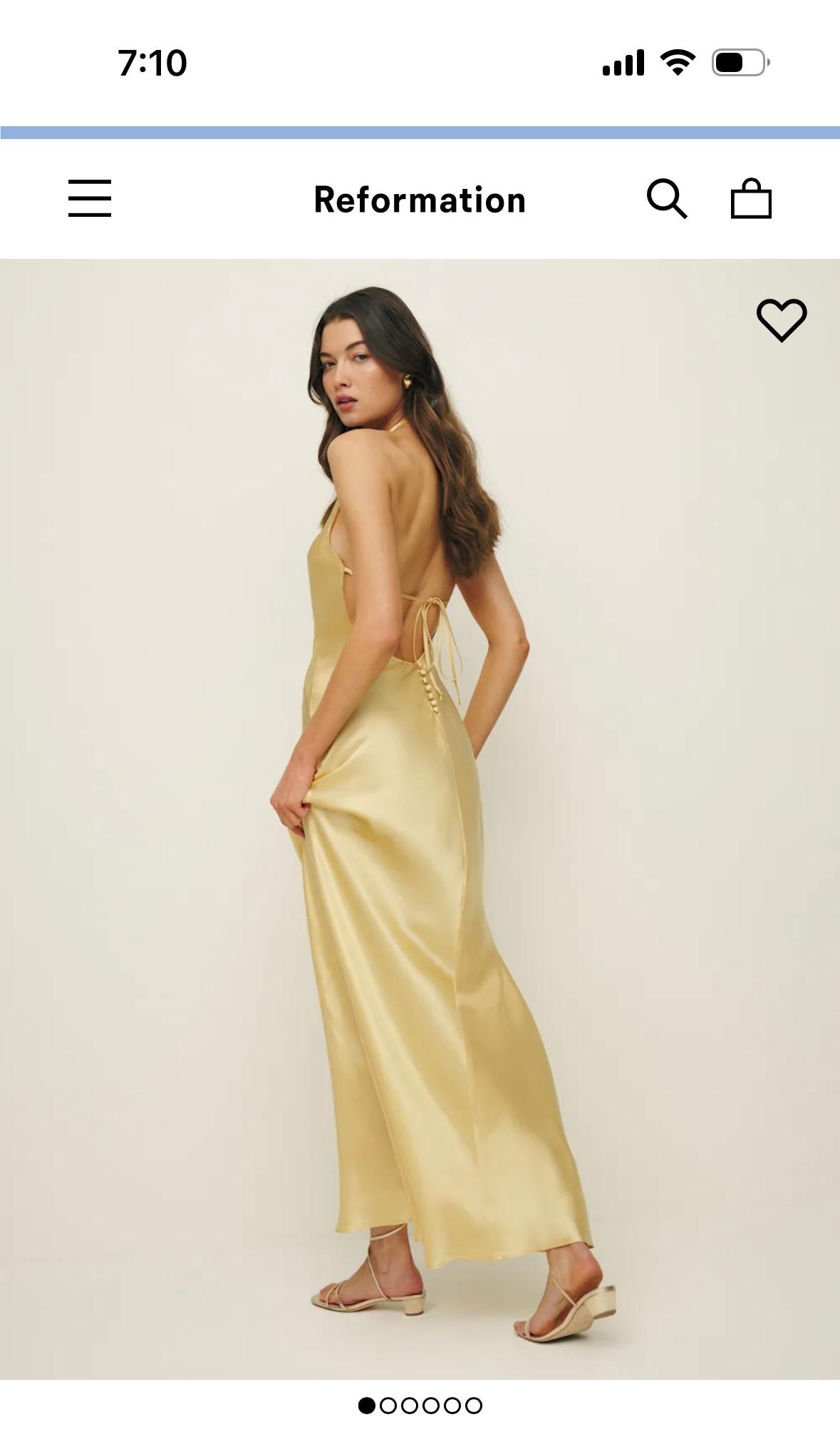 Elegant Yellow Silk Dress — photo 2 of 3