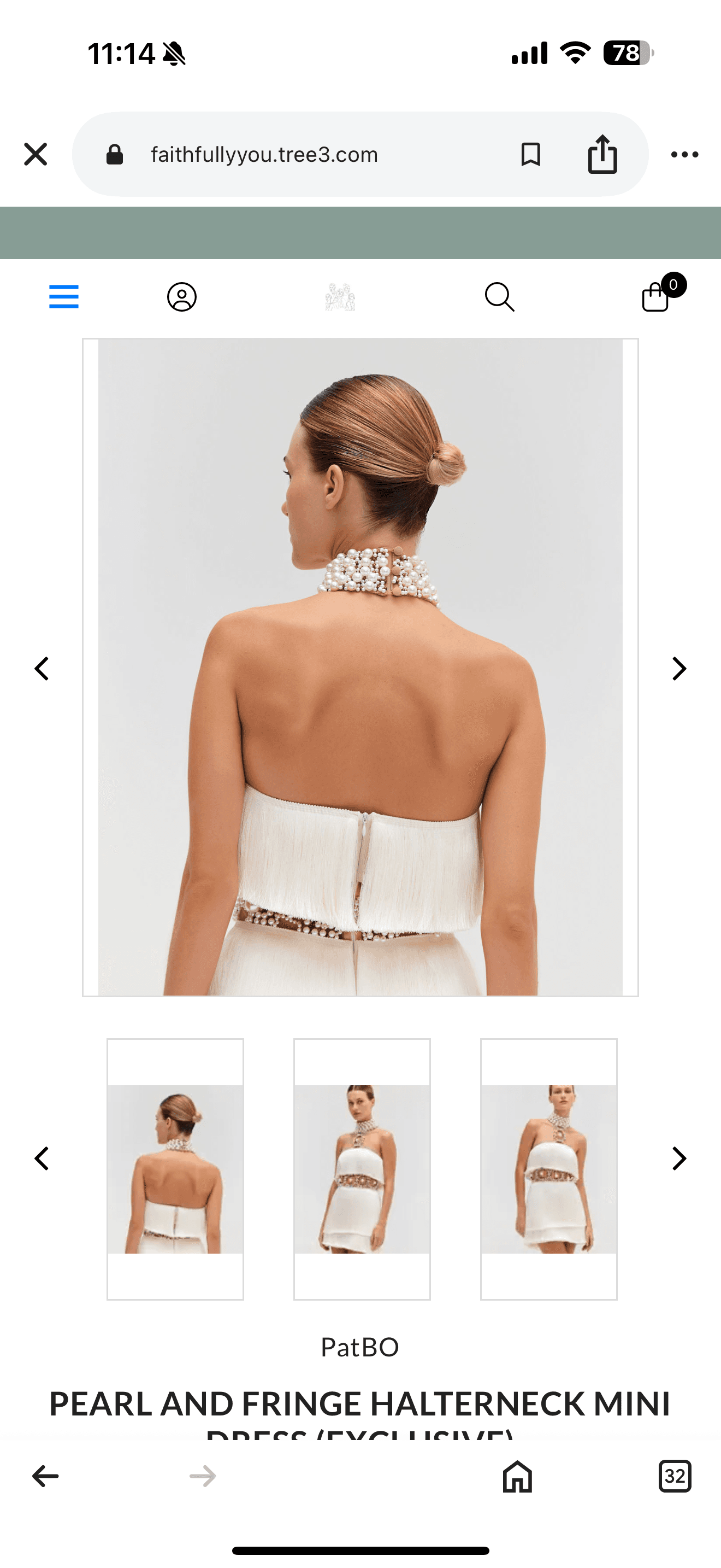 PatBo Pearl Fringe Halter Mini Dress — photo 5 of 5