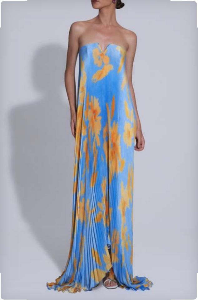 Lidee Strapless Floral Maxi Dress