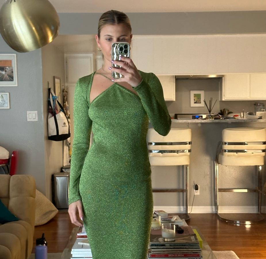 Green knitted lurex gown  — photo 2 of 5