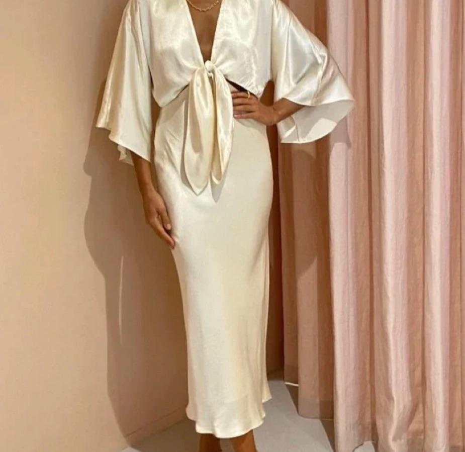 Shona Joy La Lune Tie Front Midi