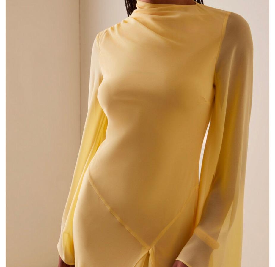 De La Vali Yellow Chiffon Maxi — photo 3 of 5
