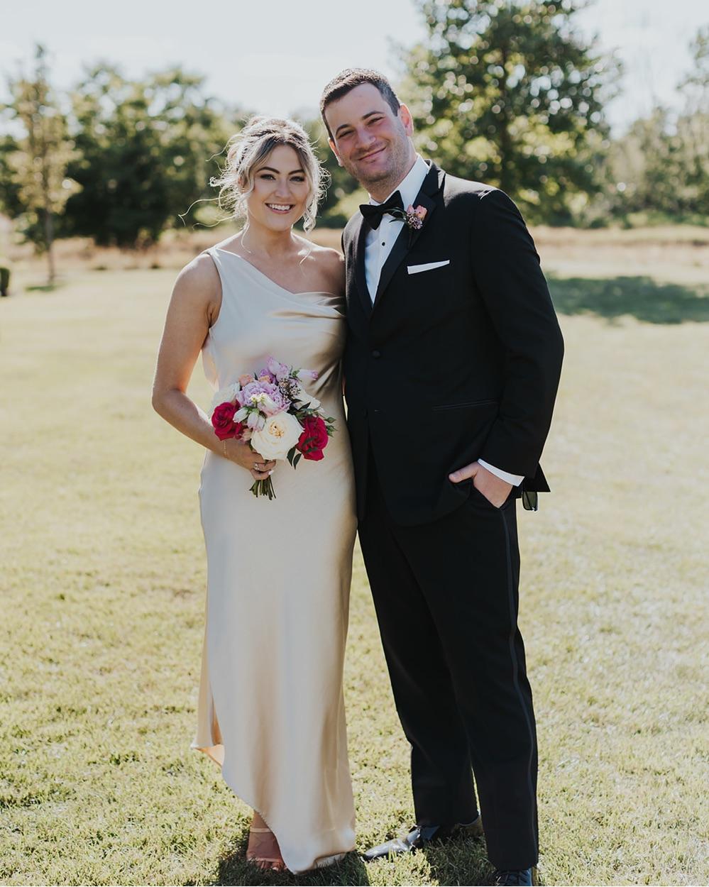 Champagne Satin Dress — photo 4 of 4