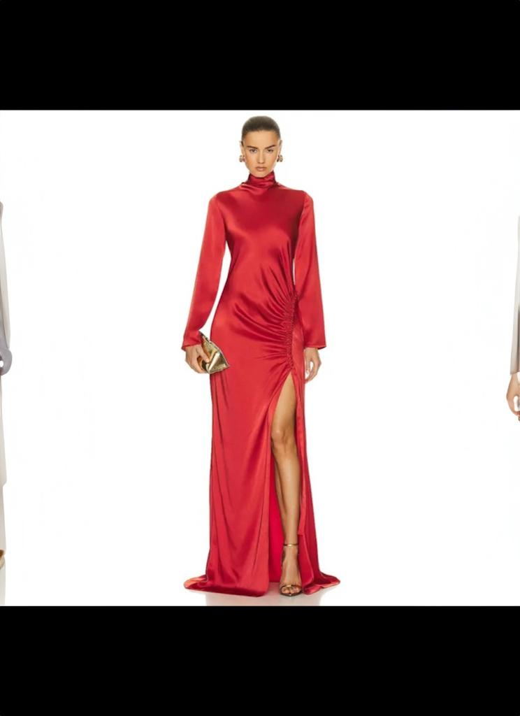 LAPOINTE Red High-Neck Gown — photo 4 of 4