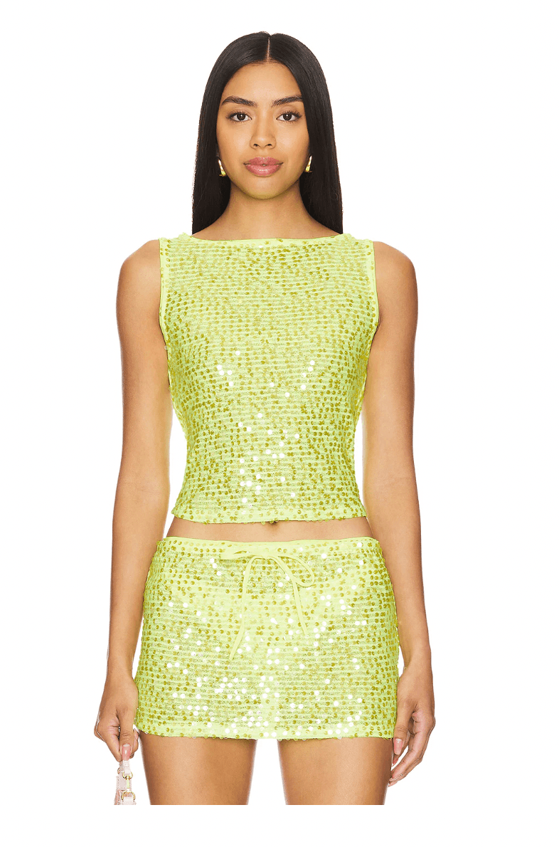 Lovers+Friends Green Sequin Set
