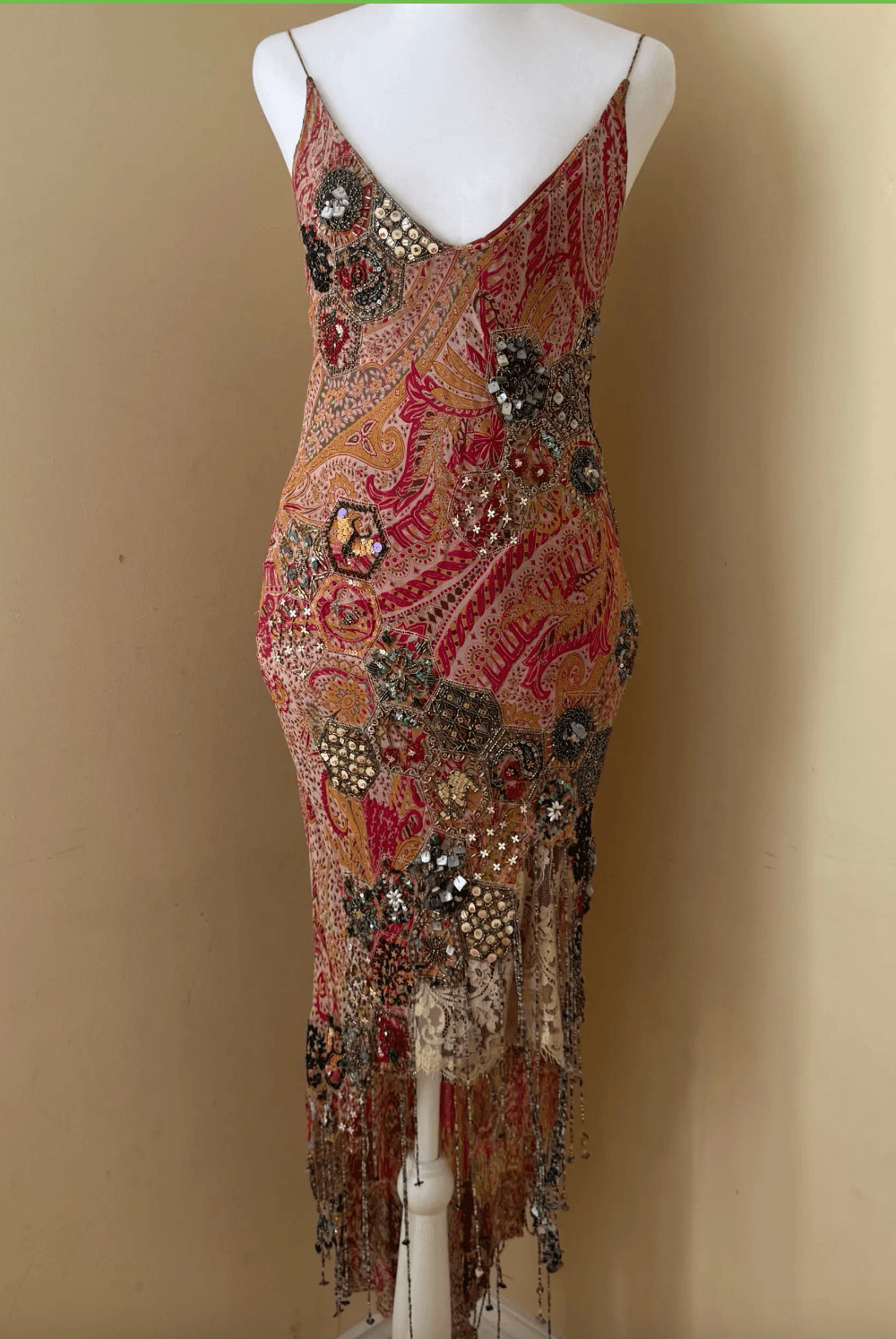 Silk Beaded Vintage Dress