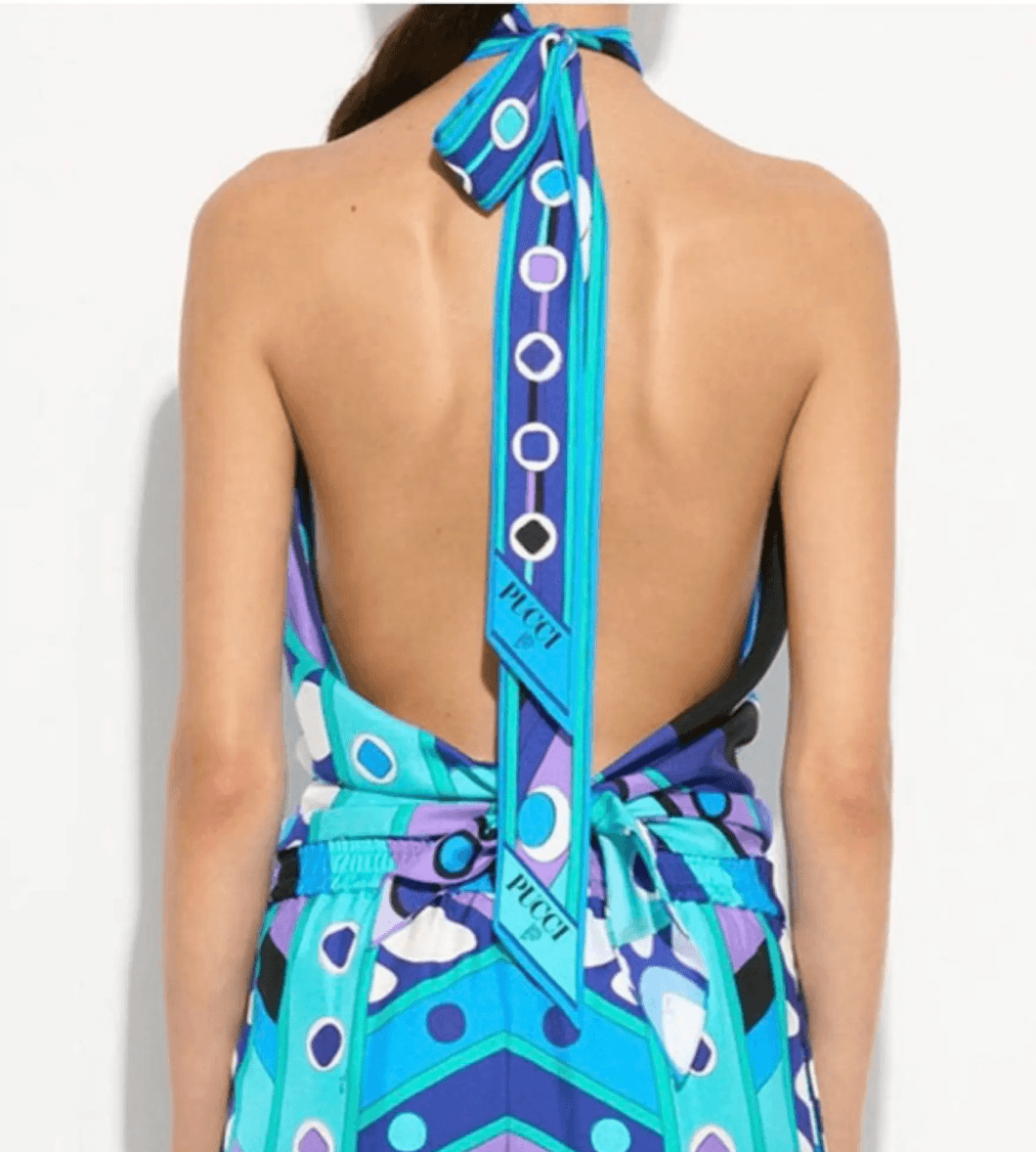 Pucci Blue halter neck silk top — photo 2 of 2