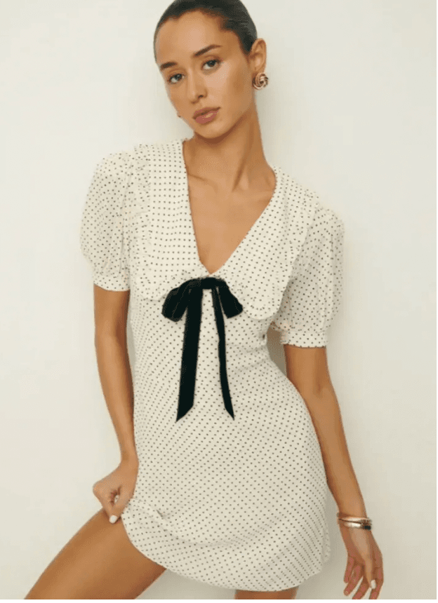Reformation Kaylia Polka Dot Mini Dress