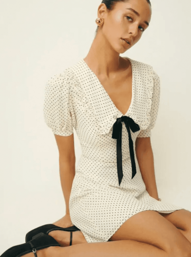 Reformation Kaylia Polka Dot Mini Dress — photo 2 of 3