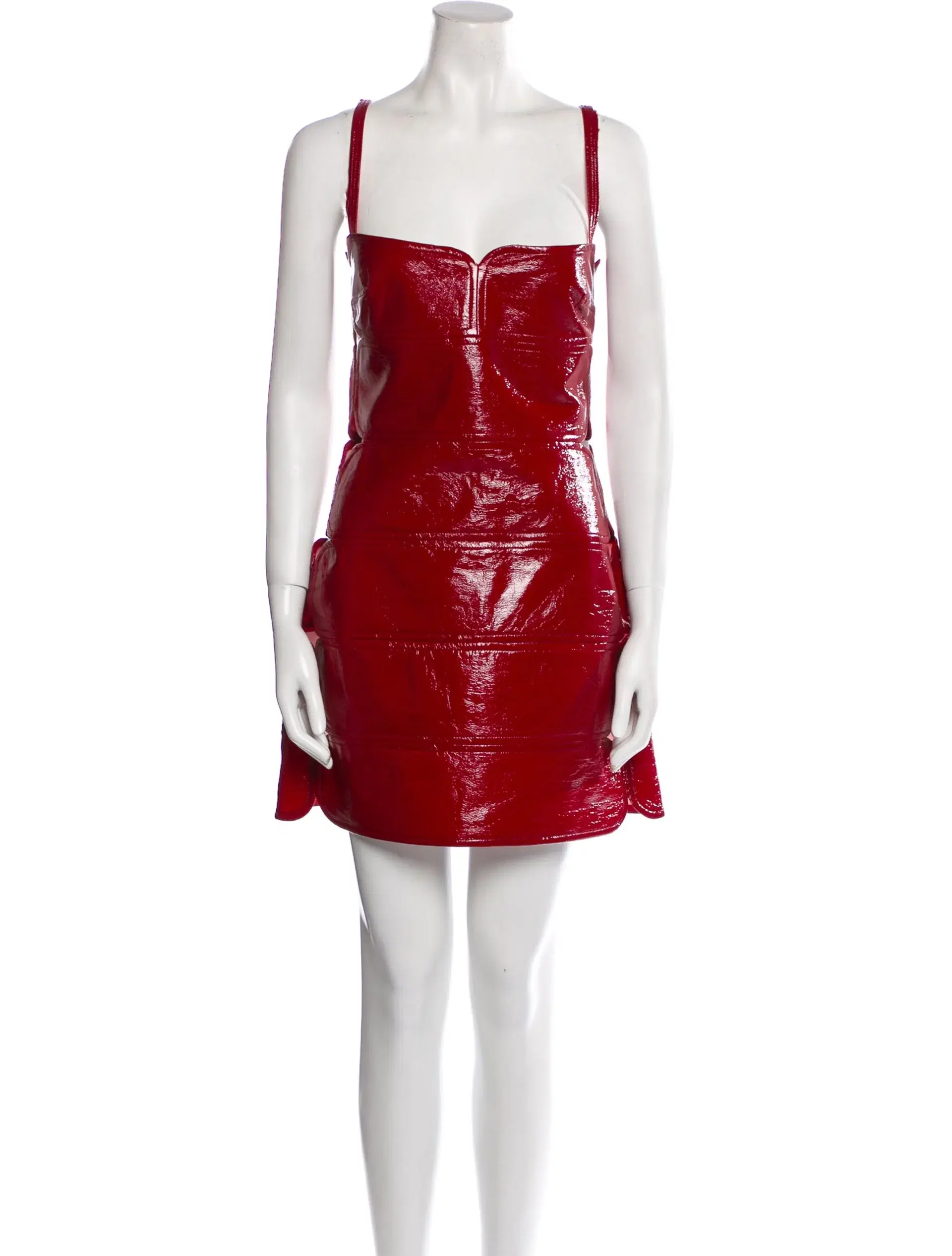 Courreges Cut Out Glossy Mini Dress