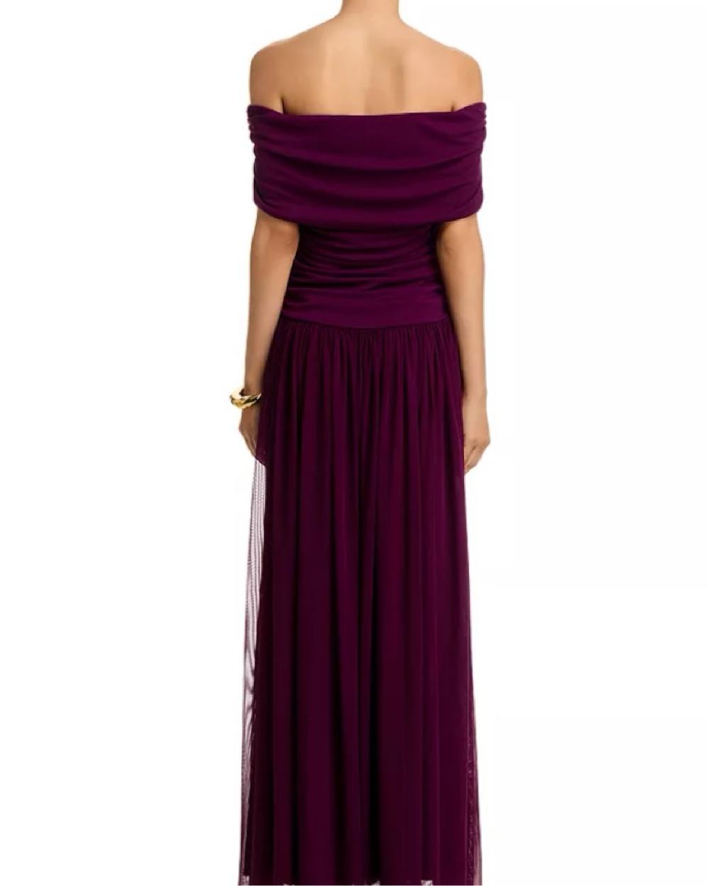 Plum Off-Shoulder Gown — photo 2 of 3