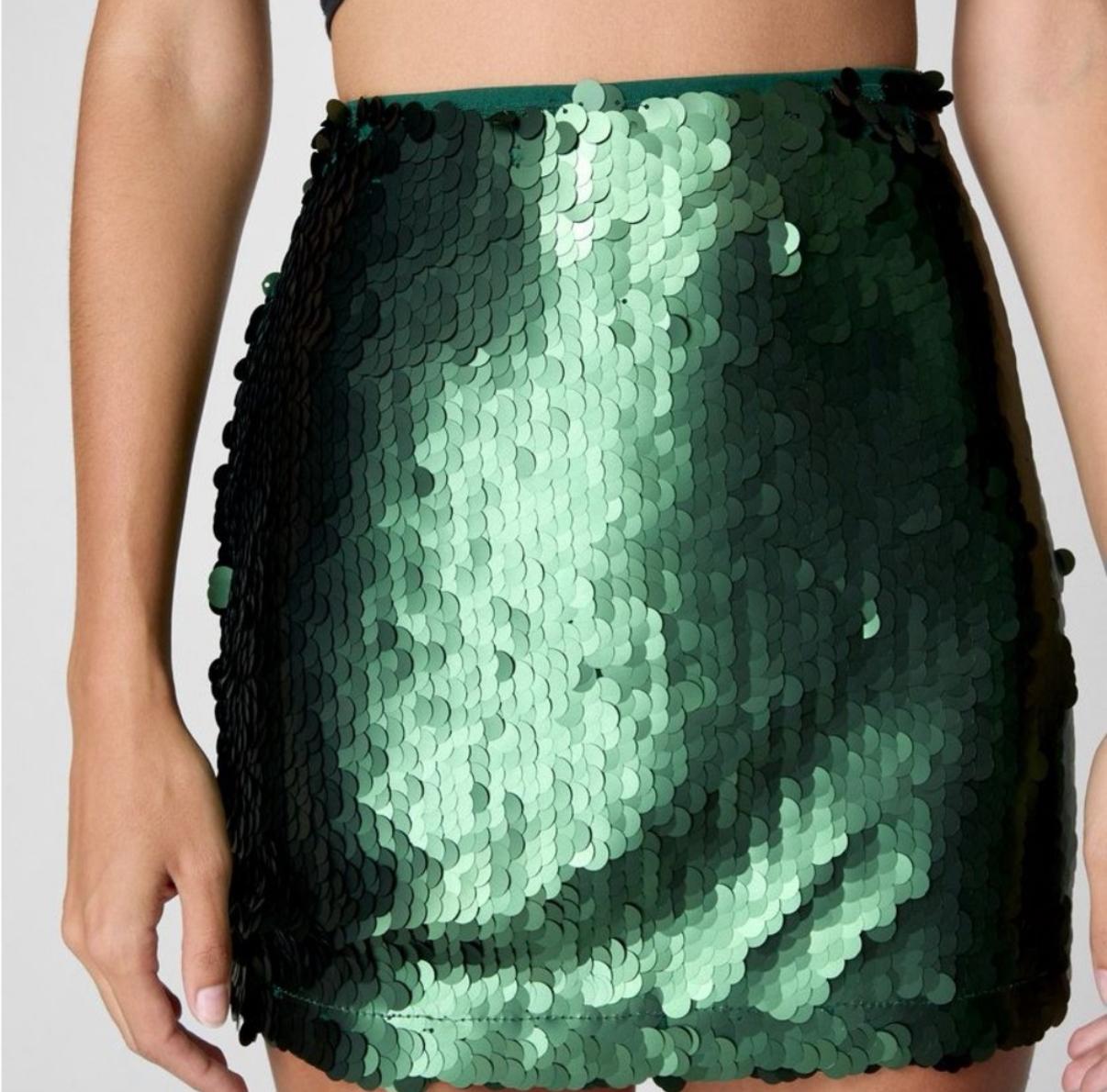 Disco Sequin Micro Mini Skirt Emerald — photo 2 of 2