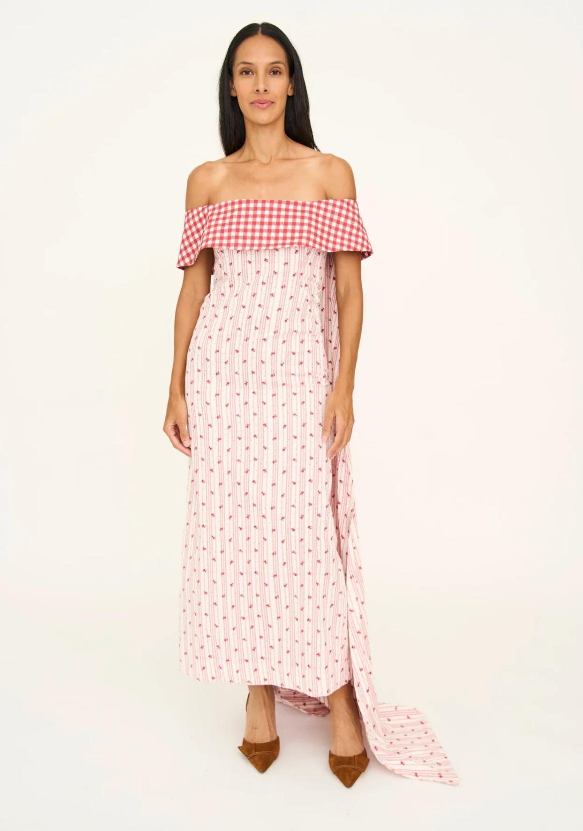 Campari Off-Shoulder Midi with Cape — photo 1 of 4