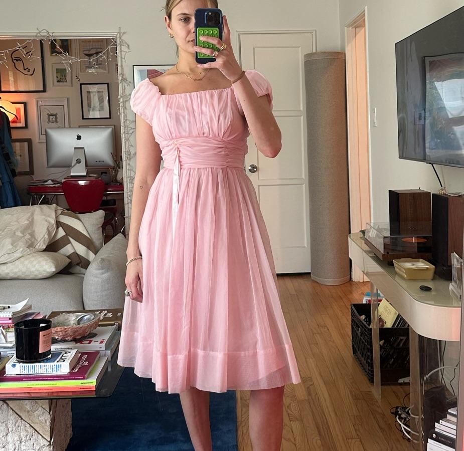 Pink chiffon cupcake dress
