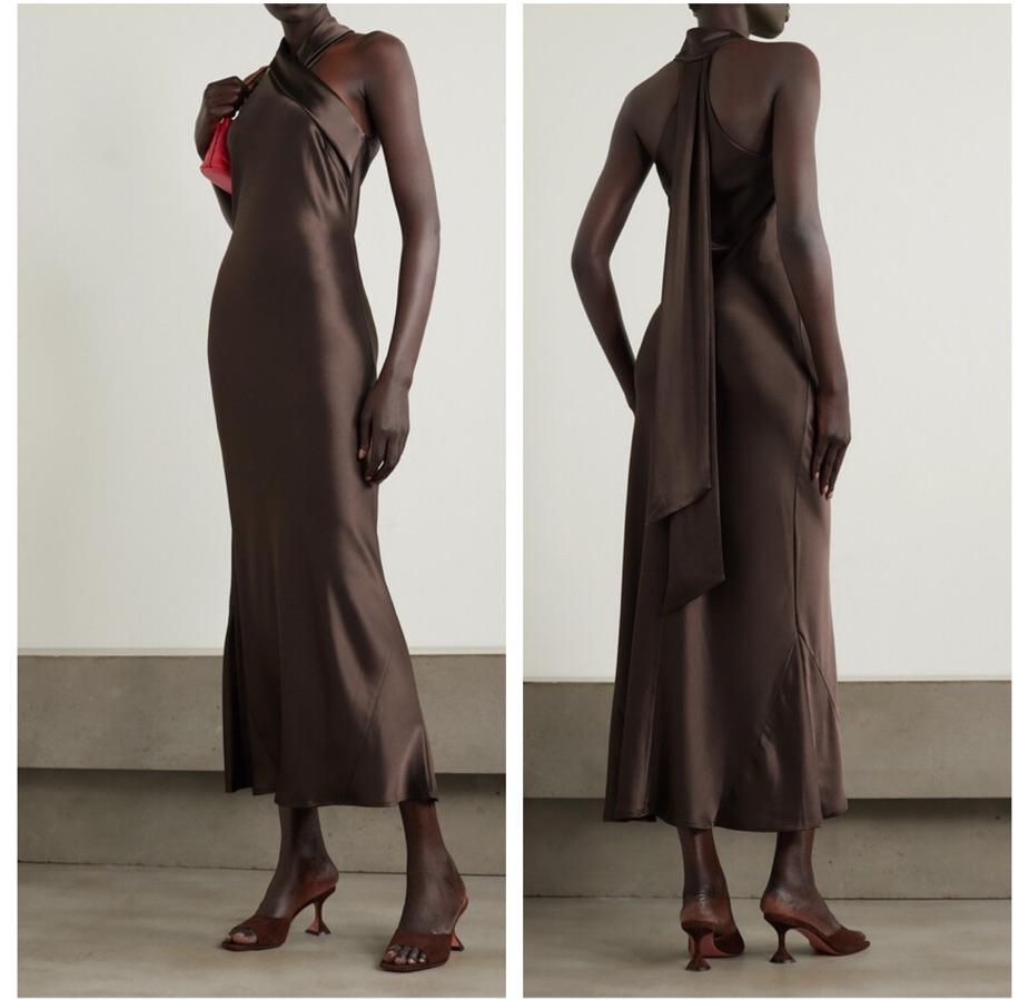 Galvan Pandora Tie Neck Gown